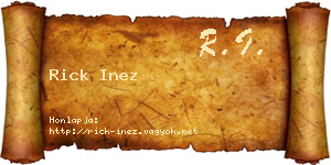 Rick Inez névjegykártya
